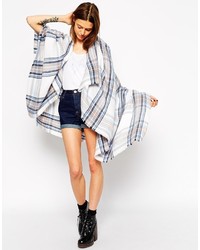 Asos Collection Oversized Square Scarf In Blue Check