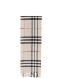 Burberry White Cashmere Check Giant Scarf