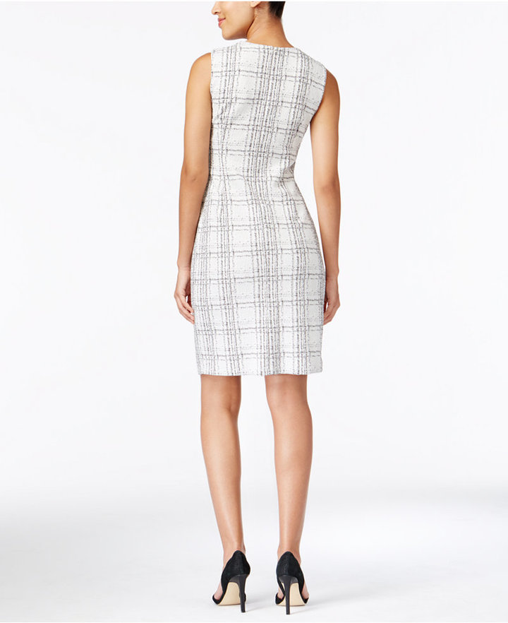 Calvin klein cheap plaid sheath dress