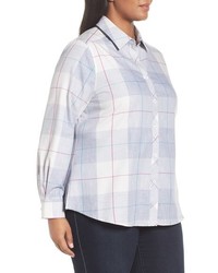 Foxcroft Plus Size Winter Plaid Cotton Shirt
