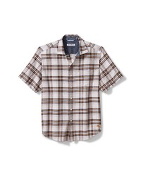 Tommy Bahama Bondi Beach Plaid Short Sleeve Button Up Shirt In Bleached Sand At Nordstrom