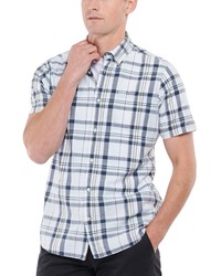 Barbour Furniss Tailored Fit Plaid Short Sleeve Shirt In White At Nordstrom