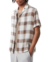 AllSaints Landa Slim Fit Plaid Short Sleeve Button Up Shirt