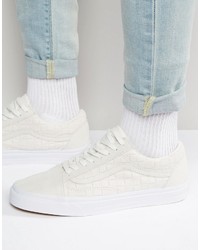 Vans Old Skool Checkerboard Sneakers In White V004ojjt5