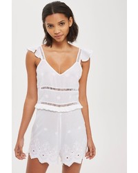 Topshop Embroidery Playsuit