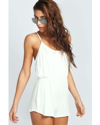 Boohoo Kate Draped Strappy Back Jersey Playsuit