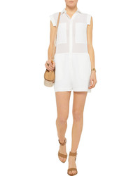 Alexander Wang T By Silk Chiffon And Crepe De Chine Playsuit