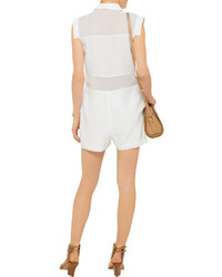 Alexander Wang T By Silk Chiffon And Crepe De Chine Playsuit
