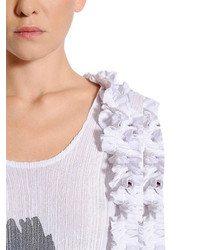 J.W.Anderson Printed Pleated Frilled Gauze Top