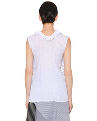 J.W.Anderson Printed Pleated Frilled Gauze Top