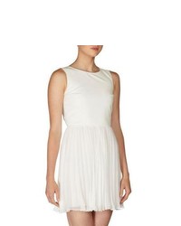 Erin Fetherston Pleated Skirt Leather Dress White