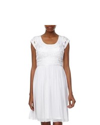 Sue Wong Passeterie Pleated Cocktail Dress White