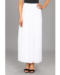 White Pleated Chiffon Skirt