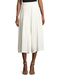1 STATE 1state Pleated Crepe Culotte Pants White