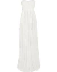 White Pleated Evening Dress