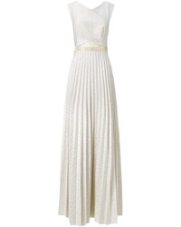Charlie Brear Gold Jacquard Wrap Bodice Dress