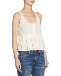 Current/Elliott The Lace Trimmed Cropped Top