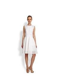Rachel Roy Eyelet Lace Detail Dress White