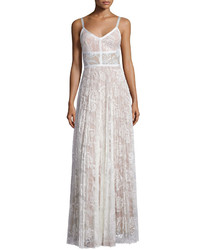 Alexis Isabella Pleated Lace Maxi Dress White