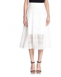 White Pleated Lace Skirt
