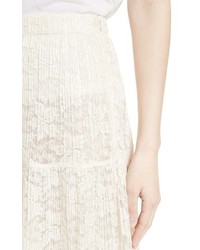 See by Chloe Pleated Lace Midi Skirt