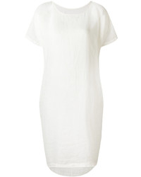 White Pleated Linen Dress