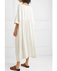 L.F.Markey Mega Oversized Pleated Slub Linen Dress