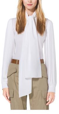 michael kors white silk blouse