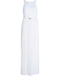 River Island White Pleated Belted Maxi Dress