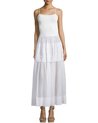 Michael Kors Michl Kors Collection Tiered Cotton Maxi Skirt Optic White