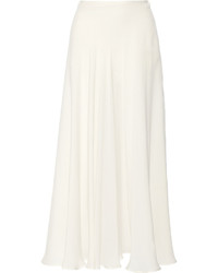 Elie Saab Silk Blend Crepe Maxi Skirt Off White