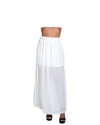 Soho Girl Daydream Chiffon Maxi Skirt White