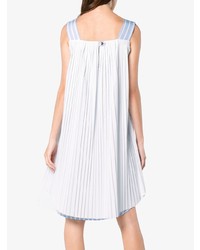Monographie Sleeveless Pleated Stripe Cotton Dress