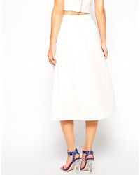 Asos Collection Midi Skirt With Button Detail