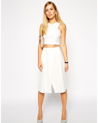 Asos Collection Midi Skirt With Crossover Front