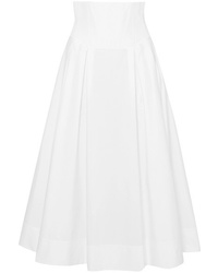 Gabriela Hearst Corrales Pleated Cotton Poplin Midi Skirt