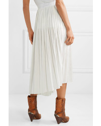 Isabel Marant Dol Asymmetric Pleated Satin Midi Skirt
