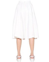 Enfold Pleated Cotton Midi Skirt