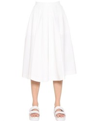 Enfold Pleated Cotton Midi Skirt