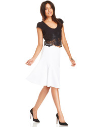 Line & Dot Perry Midi Flare Skirt In Black S M