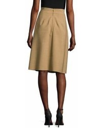 Carolina Herrera Pleated Virgin Wool Midi Skirt