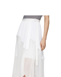 Sacai White Pleated Wrap Skirt