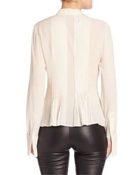 Theory Dionelle Pleated Silk Blouse