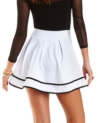 Charlotte Russe Pleated Skater Skirt With Piping