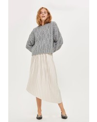 Topshop Asymmetric Pleated Midi Skirt