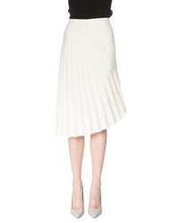 Roland Mouret Fan Pleated Asymmetric Skirt White