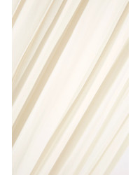 Elizabeth and James Quinn Pleated Crepe De Chine Midi Skirt Ivory