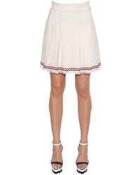 Thom Browne Pleated Cotton Tweed Skirt