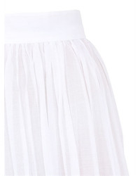 Valentino Organdy Pleated Cotton Long Skirt