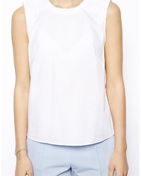 Asos Collection Cotton Tank With Pleat Detail